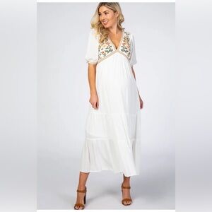 In Loom Floral Embroidered Midi Dress